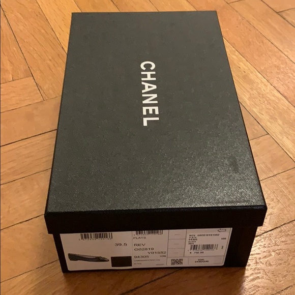 Chanel Black Ballet Flats PERFECT Condition 39.5 - Picture 7 of 7